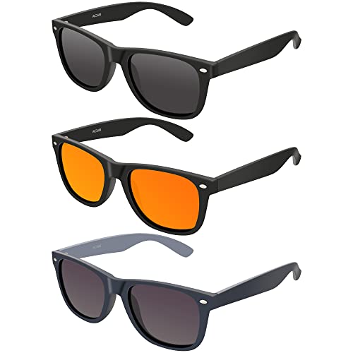 Polarized Sunglasses for Men Women Round Retro Classic Fashion Eyewear UV400 Sun Glasses for Sports 3 Packs