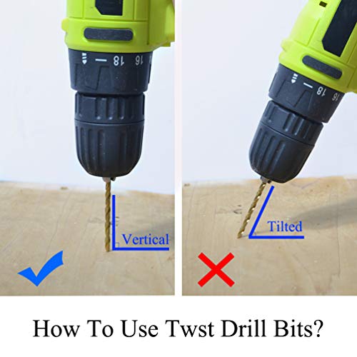 BOSTAL 21PCS Drill Bit Set 1/16 to 1/4 5/16 3/8 1/2 Professional Twist Drill Bits for Stainless Steel, Steel Wood Plastic Aluminum Alloy