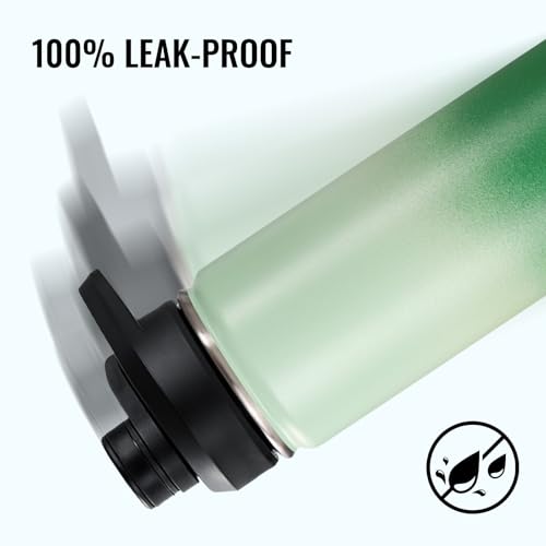 Image of Fijinhom Insulated Water Bottle with Handle, 304 Stainless Steel Water Bottles with Wide Mouth, Double Wall Vacuum Sports Water Bottle, BPA Free, Keep Cold and Hot, 24 Ounces, Jungle Fade