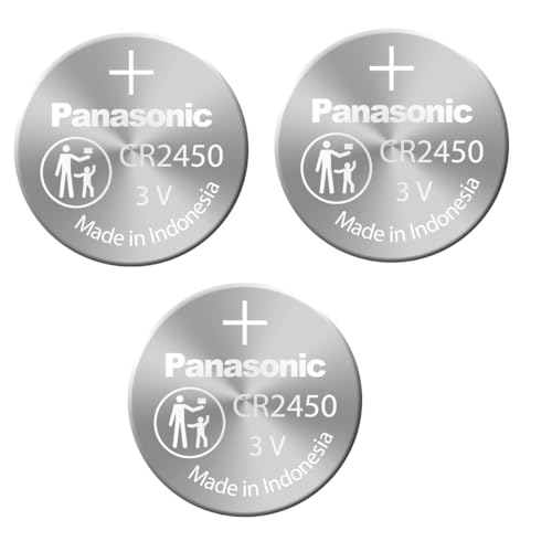 Panasonic Pack of 3 Blister Packs 1 Cell Power CR2450 Lithium Button Cell Battery 3 V, silver