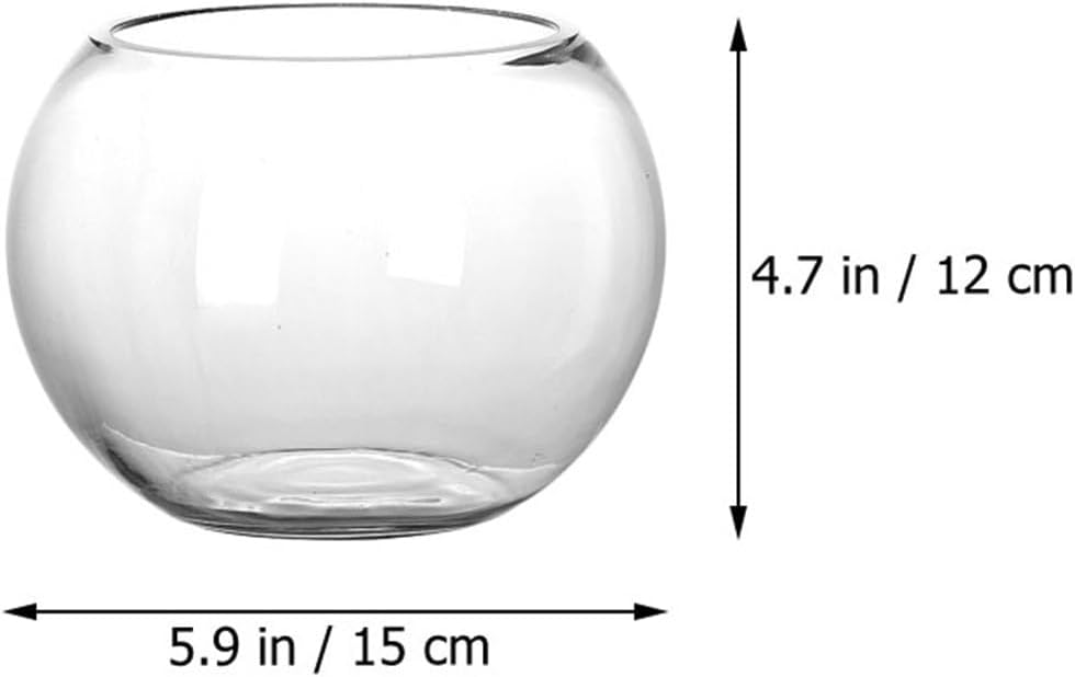 DOITOOL Round Glass Fish Bowl Vase Micro Landscape Container Moss Ecological Terrarium for Indoor Plant Decoration 5.90X5.90X4.72In Home Office Centerpiece