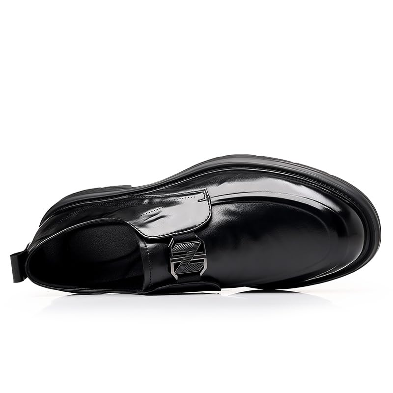 Fashion Gentleman Casual Leather Shoes Business British Work Shoes Fashion Metal Decoration Business Loafers Casual Formal Driving Shoes2