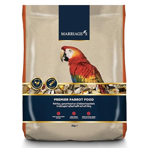 Marriages - Premier Parrot Food 2kg, Parrot Seed with Oats and Peanut Kernels, Wholesome Bird Seed, Bird Food Packed with Fibre and Protein