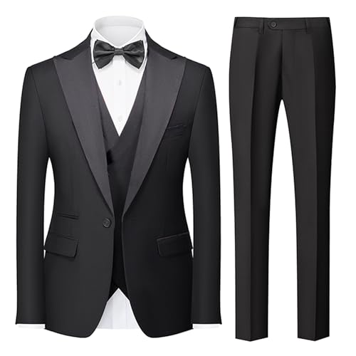 UNINUKOO Men's 3 Piece Formal Tuxedo Suit