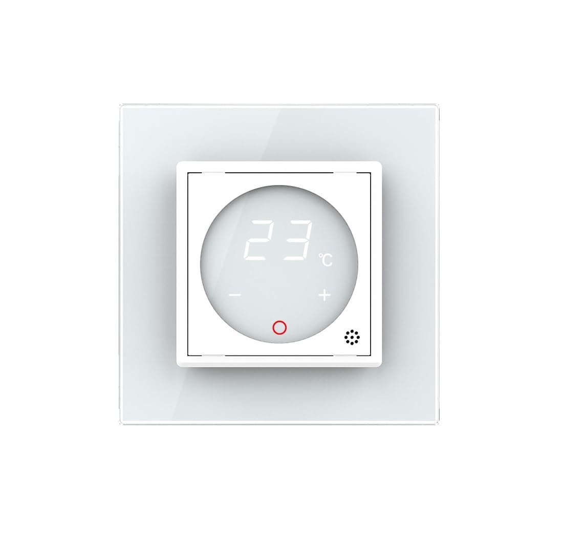 Livolo - Termostato opt. con sensor de temperatura y marco de cristal, para suelo radiante, empotrable, termostato