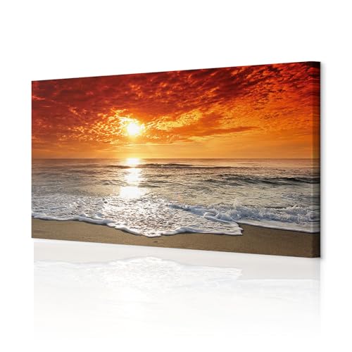 Tableau mer et plage 150x50 cm decomonkey grand format sur toile intissé
