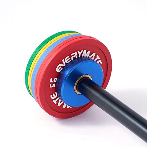 Everymate Rubber Fractional Weight Plates Set Micro Weight Plate Pair Of 0.25Lb 0.5Lb 0.75Lb 1 Lb For Olympic Barbells For Strength Training Micro Plates #TOP6