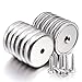 LOVIMAG Neodymium Cup Magnets, 100lbs Holding Force Strong Rare Earth Magnets with Countersunk Hole and Iron Sheet and Screw for Holding Tools Lifting, Hanging, Door, Cabinet Diameter 1.26 inch