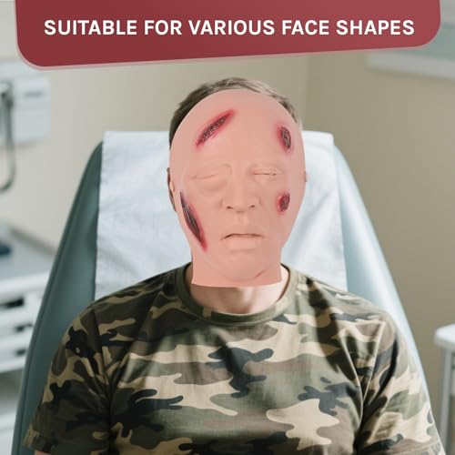 Image of Simulation Wounds,Facial Trauma Model,Anthrax Face,Comprehensive Wearable Facial Pathology and Trauma Model for Military Simulation Training, Medical School Education