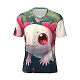 Qewfoju Whimsical Axolotl Fantasy for Football Jersey for Men Sports Uniforms Casual Outfits Football Shirt, Black, XX-Large