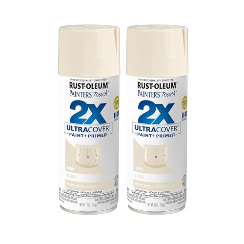 Rust-Oleum Painter's Touch 2X Ultra Cover Spray Paint, Gloss Ivory