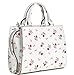 GUESS Pink Floral Print Crossbody Satchel Tote Bag Handbag - White Multi