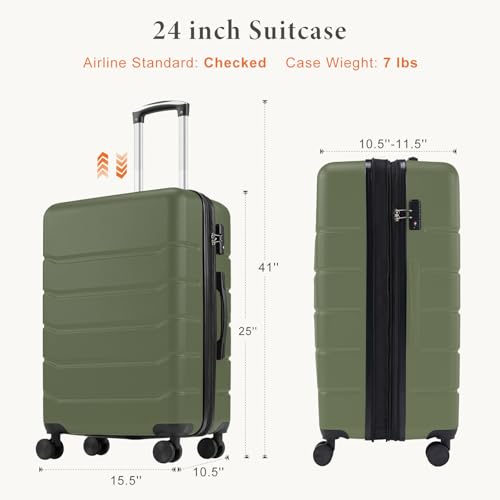 Sweetcrispy 24 Inch Checked Luggage, Suitcase with Spinner Wheels by Sweetcrispy - Used condition - Image 9