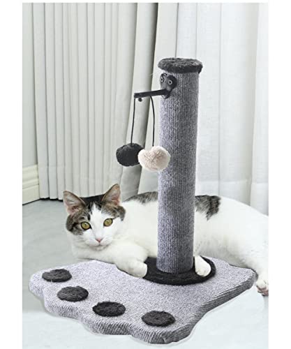 Jixiangdog Cat Scratching Post Cat Scratcher With Two Hanging Balls Tall Cute Cat Scratching Post For Indoor With Sisal Rope(Black) #TOP4