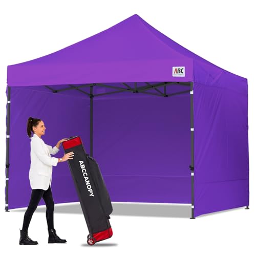 Image of ABCCANOPY Heavy Duty Easy Pop up Canopy Tent with Sidewalls 10x10, Purple
