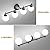 Ralbay Mid Century Modern Bathroom Vanity Lights 4 Lights Milk White Glass Globe Matte Black Bathroom Lighting Fixtures Bath Vanity Lights Over Mirror (Exclude G9 Bulb)
