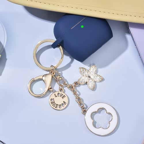Image of Case Compatible With Apple Airpods 4 - VISOOM Airpods 4 Cases 2024 Cover Women Anti-Drop Silicone iPods 4 Earbuds Wireless Accessorie Charging Cases Girl Bling Keychain for Airpod Ipods 4th Generation