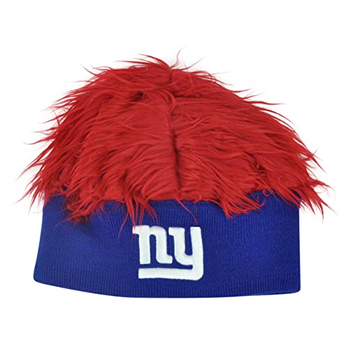 New York Giants Fan Red Hair Cuff Beanie Hat - NFL Cuffed Football Winter Knit Toque Cap