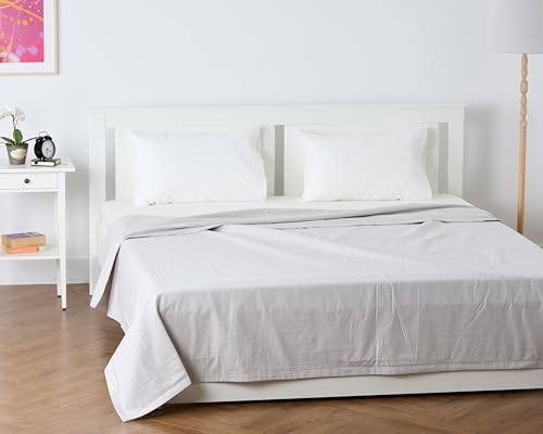 Image of 100% Pure Cotton 3 Layer Dohar, Single Bed Blanket Comforter, (60''X90'' / 152X230 CM), Uni Plain, Skin Friendly Dohar, Color - L.Gray