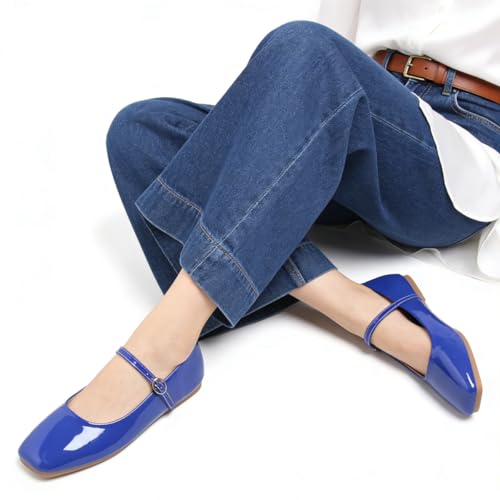 Image of LUXINYU Women's Slip on Flats,Classy Round Toe Solid Classic Mary Jane Ballet Dance Shoes Soft Comfortable PU Flat Shoes