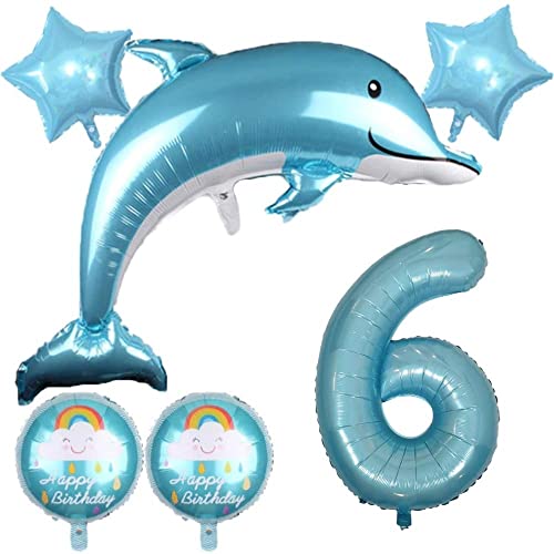 DIWULI Ballons Dauphins 6 Ans - Coquillage Thème Mer Fille