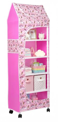 Image of Baby Wardrobe Plastic Multipurpose 6 Shelve, Foldable, (Unbreakable Material) (Unicorn, 6 Shelves)