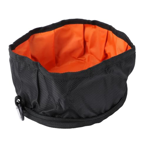 STOBOK Dog Bowl Portable Waterproof Stainless Steel 19x19cm Polyester Travel Bowl for Outdoor
