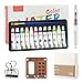 Watercolor Palette Paint Set Travel - 12 Color Paint with 8-Wooden Grid Palette,Mini Sketchbook & Brushes Pocket Artist Watercolor Travel Set for Students, Beginners, Outdoors Use