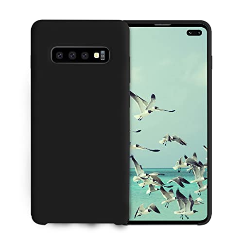 Image of LIRAMARK Liquid Silicone Soft Back Cover Case for Samsung Galaxy S10 Plus / S10+ (Black)