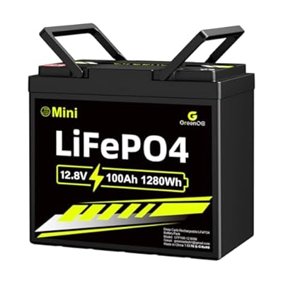 GREENOE 12V 100Ah Mini LiFePO4 Battery, Smaller Than BCI Group 31 Built in100A BMS,Low Temperature Protection,1280Wh, Up to 15000 Cycles, Lithium Battery for RVs, Trolling Motor & Solar System
