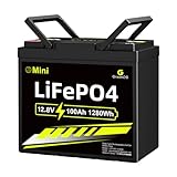 GREENOE 12V 100Ah Mini LiFePO4 Battery, Smaller Than BCI Group 31 Built in100A BMS,Low Temperature Protection,1280Wh, Up to 15000 Cycles, Lithium Battery for RVs, Trolling Motor & Solar System