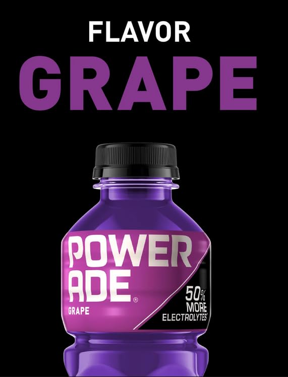POWERADE Grape Bottles, 20 FL OZ, Bottles (12)
