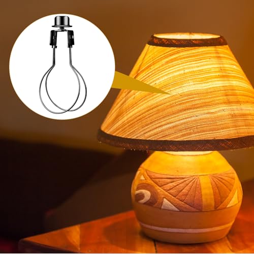 Image of Honoson 2 Pcs Bulb Lamp Shade Light Bulb Clip Adapter Includes Finial and Lampshade Levellers for Replacement (Black)