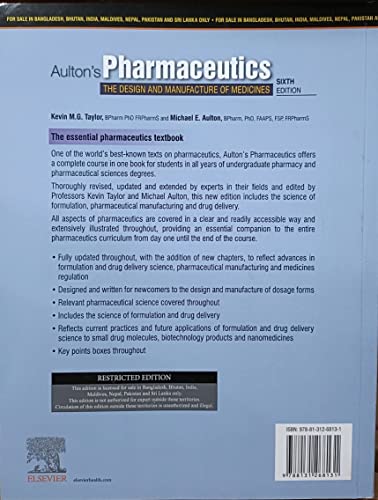 Image of AULTONS PHARMACEUTICS THE DESIGN AND MANUFACTURE OF MEDICINES 6ED (PB 2023)
