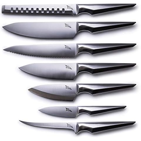 Edge of Belgravia ARONDIGHT Chef Knife Set With Erogonomic Grip For Kitchen & Dining, Non Stick Stainless Steel,Anti Rusting,Sharp (Metalic,Set Of 7) Cover