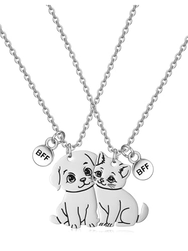 PESOENTH Cat Dog BFF Necklace for 2