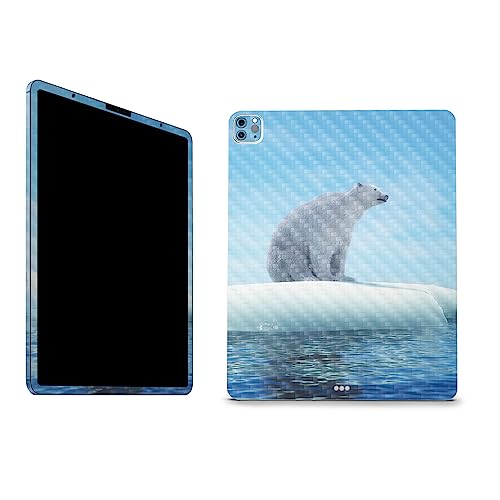 Image of MightySkins Carbon Fiber Skin Compatible with Apple iPad Pro 12.9 inch M2 6th Gen (2022) Full Wrap Kit - Polar Drift | Protective, Durable Textured Carbon Fiber Finish | Easy to Apply | Made in The USA