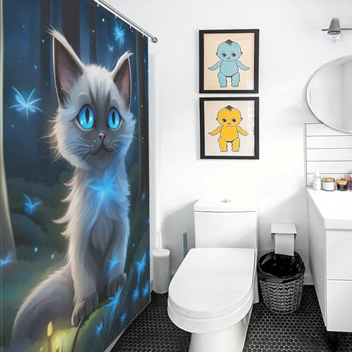 Rideau de douche chat mignon pour une salle de bain joyeuse - 3