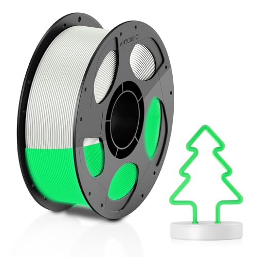Image of ANYCUBIC PLA 3D Printer Filament, Glow in the Dark, 3D Printing PLA Filament 1.75mm Dimensional Accuracy + /- 0.02mm, 1KG Reusable Spool (2.2 lbs), Glow Green