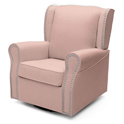Delta Children Middleton Upholstered Glider Swivel Rocker Chair, Blush #TOP6