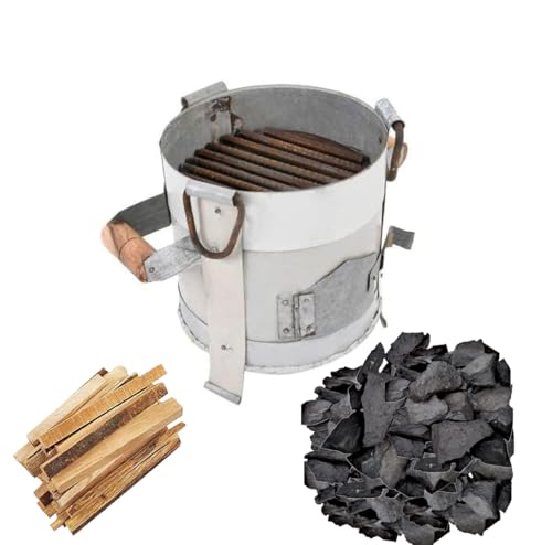 Image of Iron Sigdi /Angeethi /Sigadi Traditional Heavy Duty Stove /Tandoor | Wooden Handles, Iron Ashtray /Heater /Chulha, Iran
