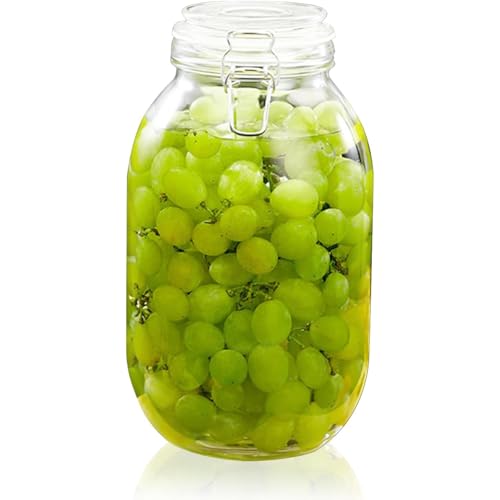 梅酒 瓶 果実酒びん 梅酒 容器 食品保存容器 ガラス 保存びん 密封保存瓶 密封瓶 梅酒飲料 大容量 ガラス製 密閉容器 ビールサーバー用 ドリンクディスペンサー (円形,2L)