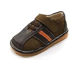 HLT Toddler/Little Kid Boy Tennis Stripe Suede Brown Squeaky Shoe [US 5 / EU 21]