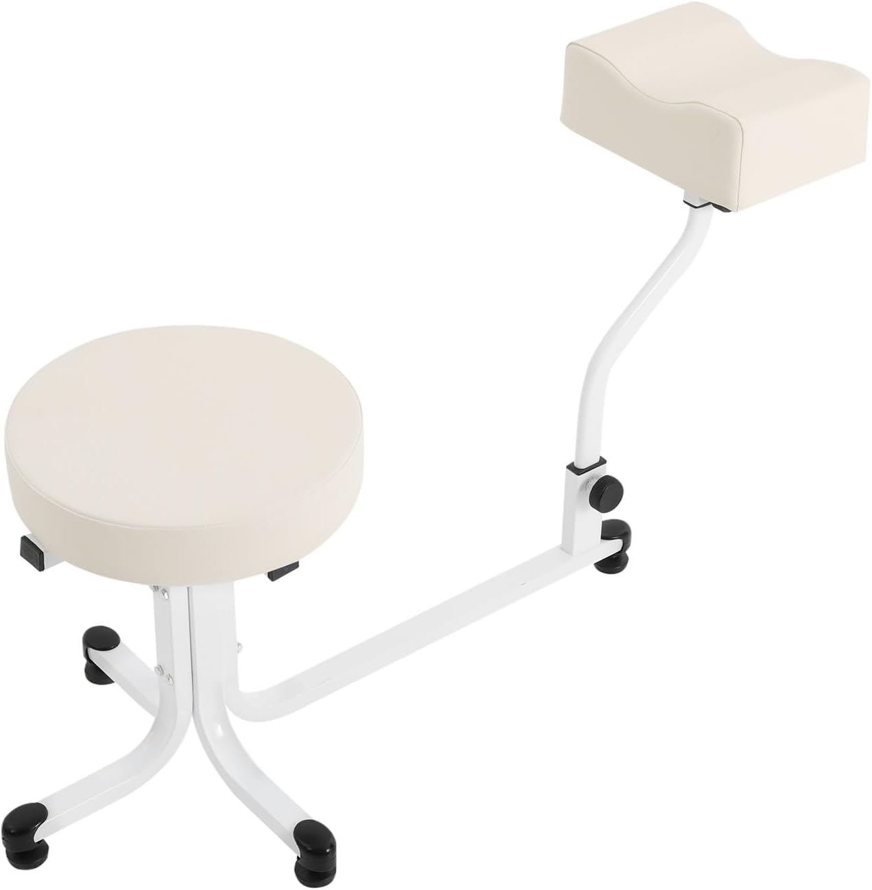 Pedicure Foot Rest Nail Pedicure Stool with Footrest Portable Manicure Table Chair for Spa Beauty Salon (White)