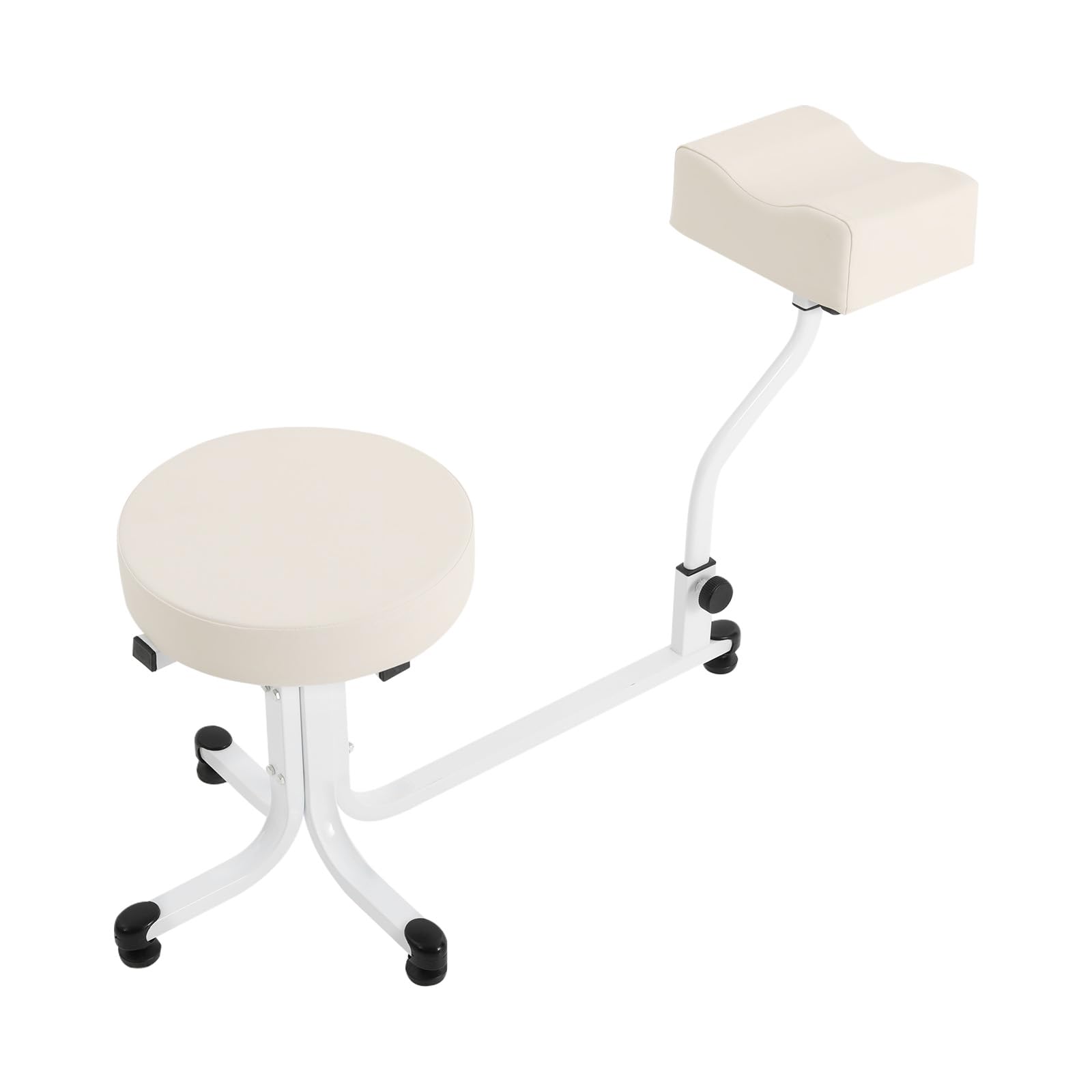 Silla para el cuidado de los pies, 2 en 1 con reposapiés, almohadilla de PVC ajustable, reposapiés, soporte para uñas, spa de belleza, salón de belleza, estudio, suministros de equipo, hasta
