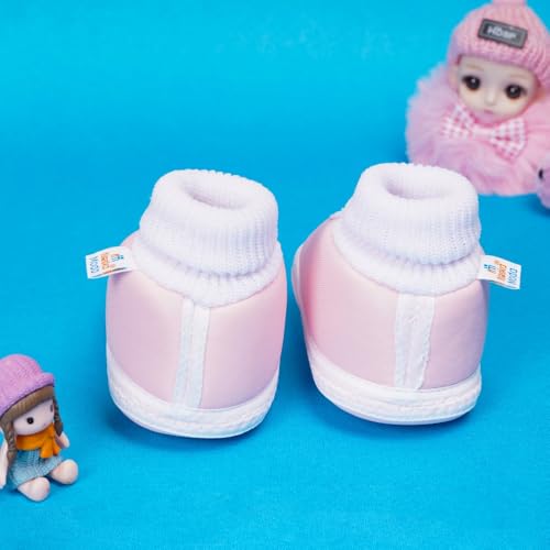 Image of Neska Moda 0 To 6 Months Baby Boys & Girls Cotton Butterfly Slip On Baby Booties-BT375