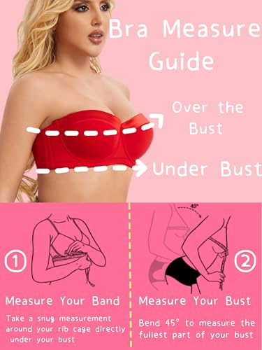 Image of Women's Push up Strapless Bra for Large Breasts with Clear Straps, Never Move On Party Cup B /C /D /DD /DDD /G
