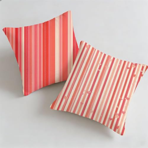 Housse de coussin rouge 70x70 cm lot de 2 doublé et imperméable style esthétique - 2