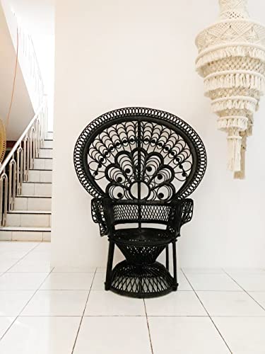 Rattan Black Peacock Chair #TOP1