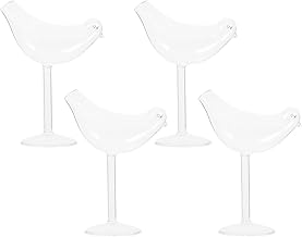 Luxshiny 4 Pçs Copo De Coquetel Em Forma De Pássaro Copo De Martini Copos De Vinho Transparentes Copos De Coquetel Cálice De Vidro Coupé Novidade Copos De Champanhe Cálice De Champanhe